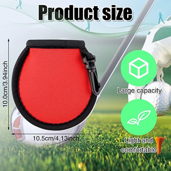Todelt rensetaske til golfbolde (sort og rød), bærbar golf