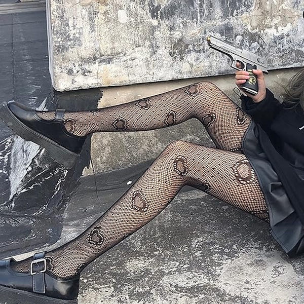 Fisknätsstrumpor Tights Tights Hög Midja Ihåliga (stort hjärta) för Kvinnor
