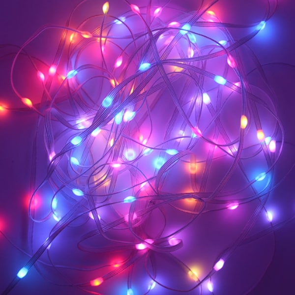 10m rgb lädertråd slide lamp string Bluetooth röst con