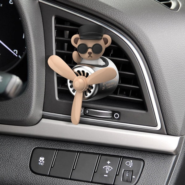 Auton ilmanraikastin diffuusori hajuvesiklipsi Cartoon Bear Pilot A