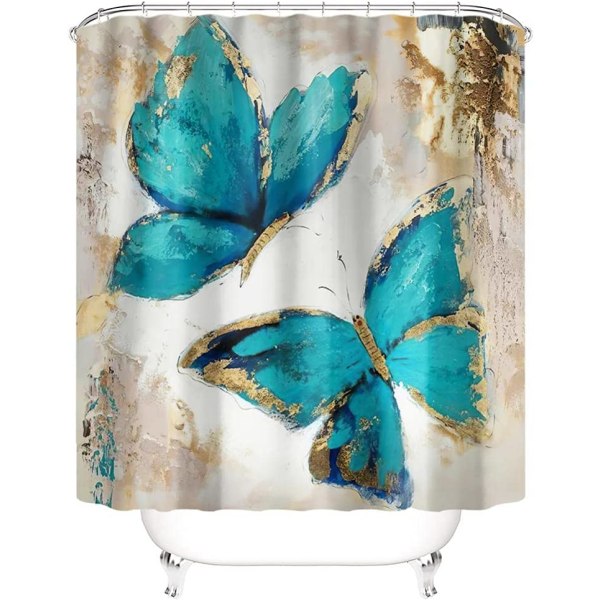 3D Suihkuverho 180 x 180 cm Vedenpitävä Butterfly Polyesteri Fab