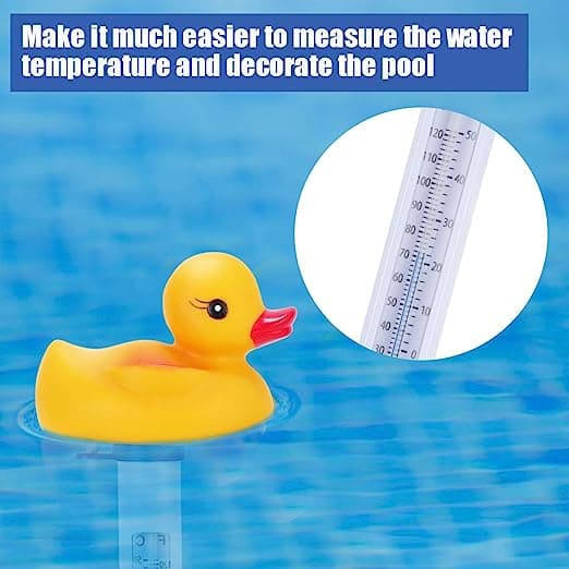 Flytande pooltermometer, flytande termometer med snöre, anka