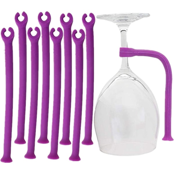 (8kpl) Violetti - Silikoninen astianpesukoneen lasitelineet - Turvallinen puhdistus