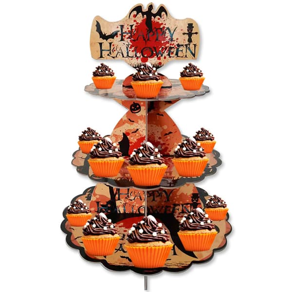 Halloween Dekorativ Kage Stativ Engangs Multilayer Papir Kage