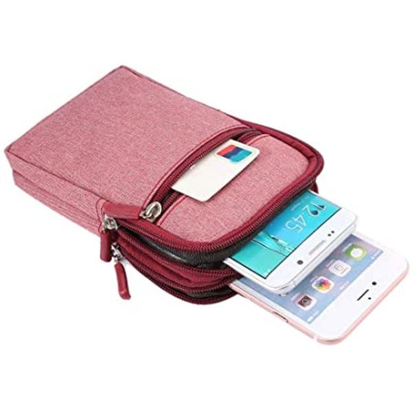 Rosa bältesklämma väska fodral Universal, 8,5 tum Denim Casual