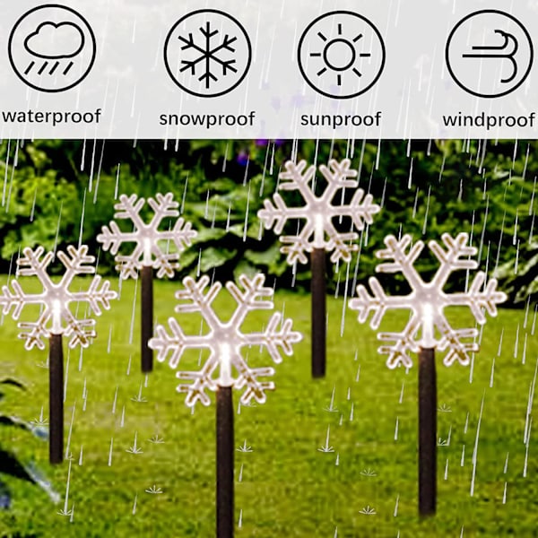 Joulu lumikide panosvalot ulkona, 5 pakkausta LED-puutarhavalot