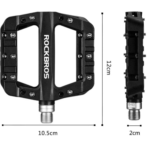 Par av nylonplattformspedaler 12*10,5 cm landsvägscykel 3 lager Anti-S