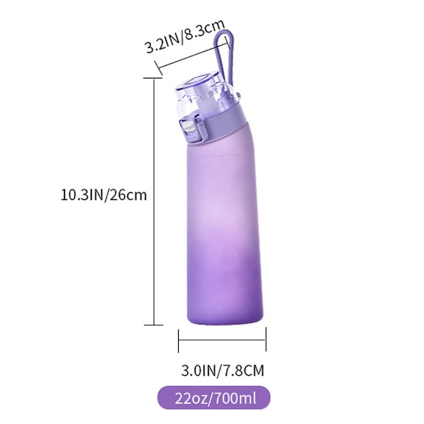 Doftande Vattenflaska, Inklusive 8 Doftkapslar, Gradient Lila, 700 ml, Dricksflaska,