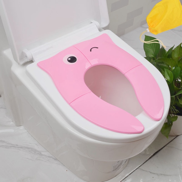 Pink Travel Toilet Reducer Foldbart Bærbart børnetoiletsæde f