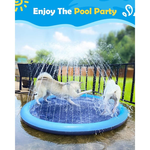 Hundesprinklermåtte (150 cm), tyk og holdbar kæledyrspool, sommer