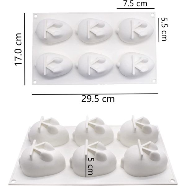 Kani silikonimuotti, 6 onteloa, 3D kani muoto silikonimuotti