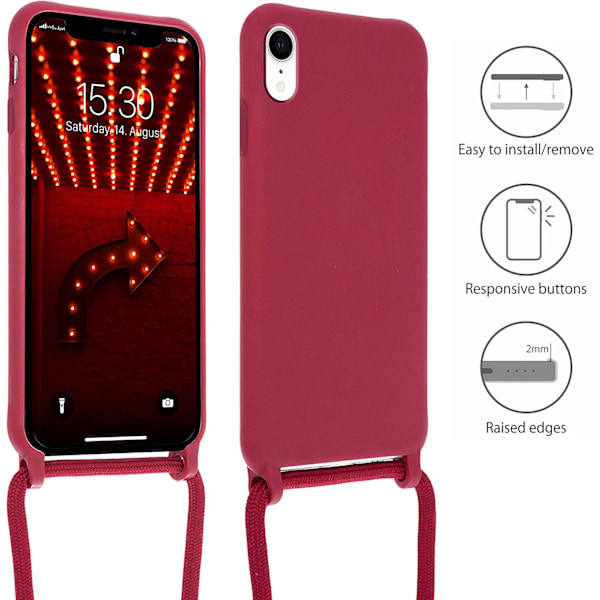Lanyard Case til iPhone 15 Pro Max - Bourgogne