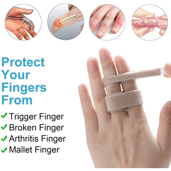 12 STK Fingerløkker Tape for ødelagte, fastklemte, hovne finger eller