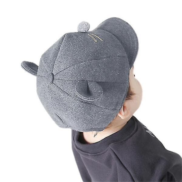 Børne Baby Bunny Kanin Visor Baseball Cap Bomuld Mørkegrå