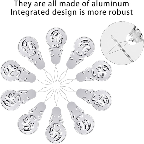 Silver Thread Loop Needle Threaders Aluminium Needle Threader för