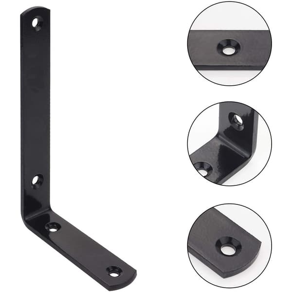 5-delat set (svart, ca 148*102*20mm) fällbart bordsstativ Triangulär konsol, delad hylla, rätvinklig järnram, Wal