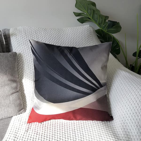 Sett med 4 hageputer 45 x 45 cm (abstrakt rød svart) dekorative puter