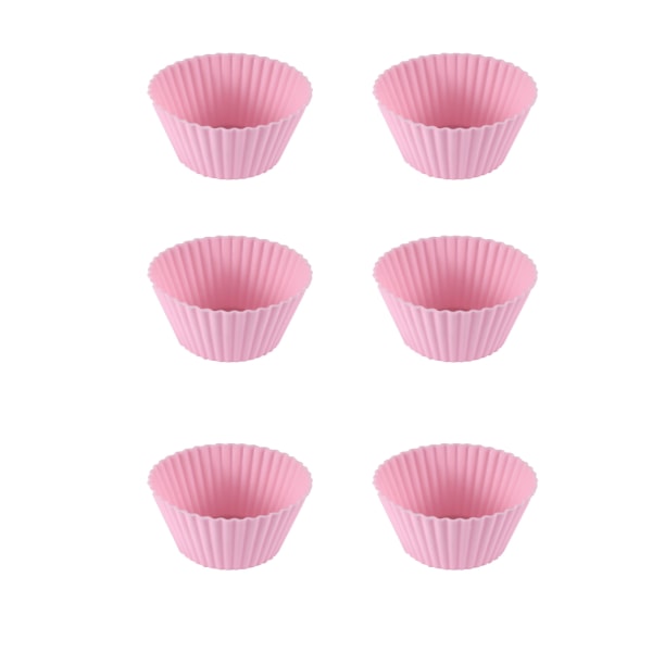 6 Pack (Pink) Kageform Muffin Lille Kage Tærte Papir Cup Non-Stic
