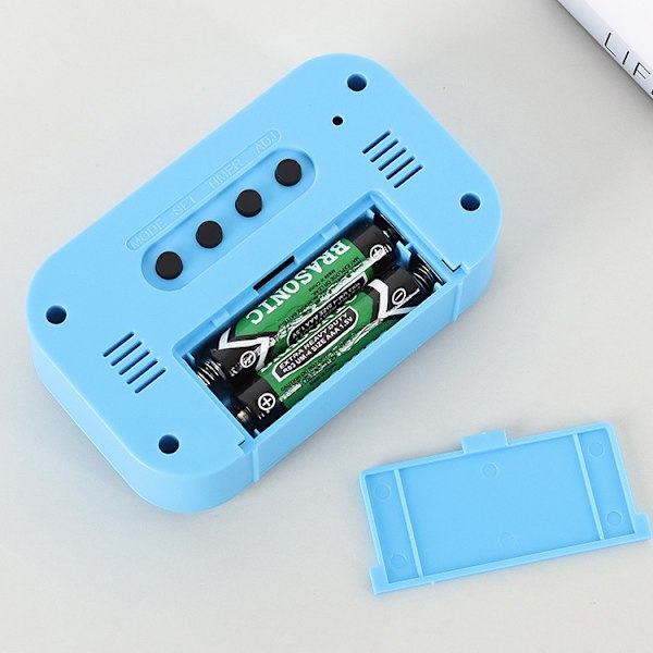 Hvidt vækkeur, batteridrevet ur, dæmpet natmodel, 12/24 timer