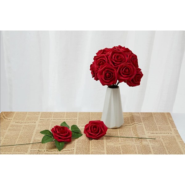 25 Pakkaa realistisia keinotekoisia ruusuja varrella Wedding Bou