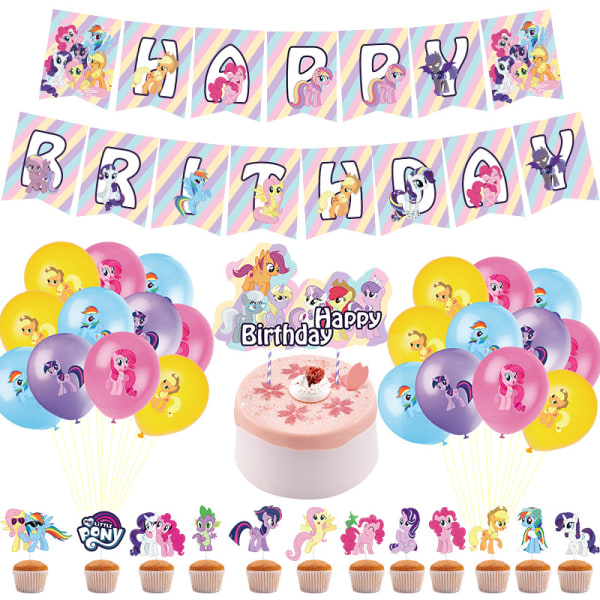 36 stk Pony regnbue enhjørning pink Pony Paulie pige fødselsdagsfest