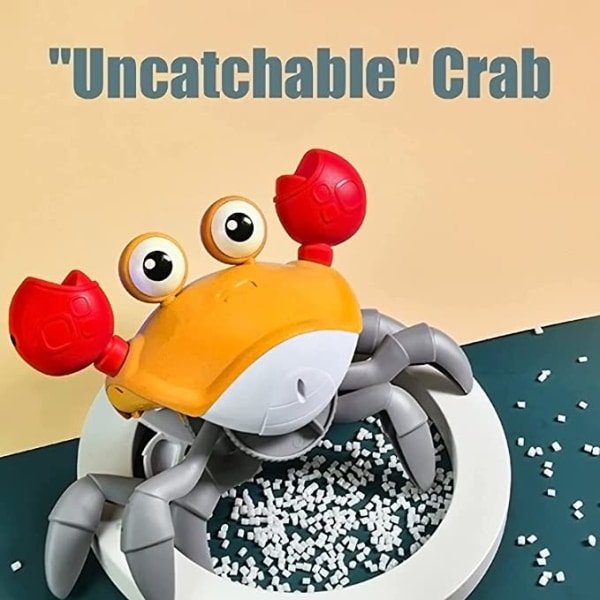 Krabbe-babylegetøj med musik og LED-lys, dansende krabbe