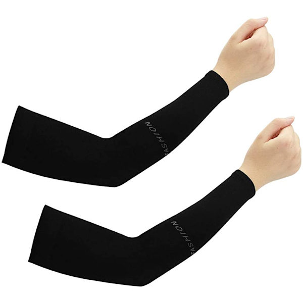 2 stk. sorte armvarmere, stretchbare armvarmere, iskalde armvarmere