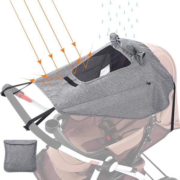 Grå solskydd för barnvagn, solskydd för barnvagn, solskydd för barnvagn,