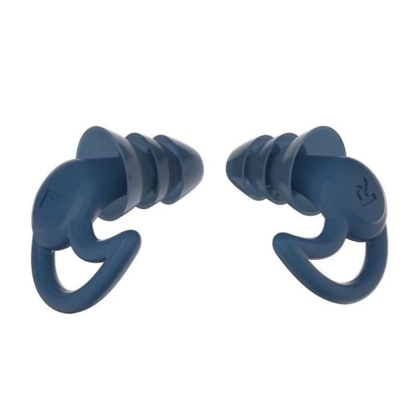 Gjenbrukbare tre-lags støydempende ørepropper (blå), egnet f