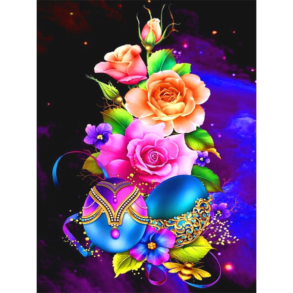 30x40cm, Colorful roses 5d diamond painted rhinestone embroidery