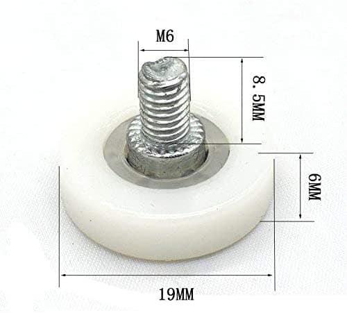 Nylon bærende hjul (diameter 19mm) bærende remskive med skrue sm