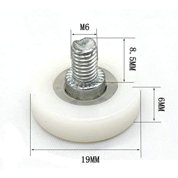 Nylon bärhjul (diameter 19mm) bärhjul med skruv sm