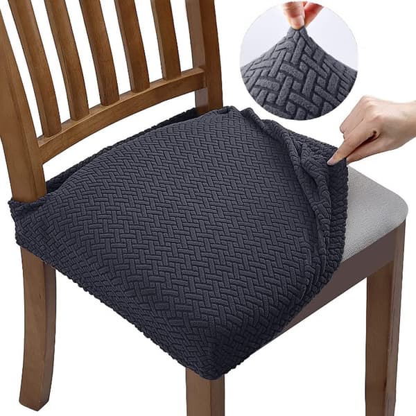 4PCS Jacquard Embossed Stretch Chair Covers Removable Washab