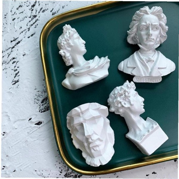 4 stk. Køleskabsmagneter Klistermærke Kreativ Portræt Skulptur Magneter