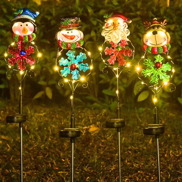 Solcellsbelysning LED snögubbe plugin-ljus utomhus trädgård