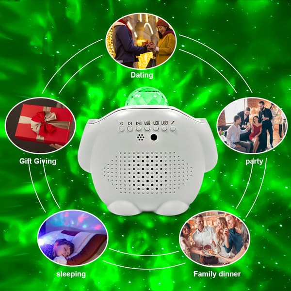 (Vit) Sky Star Projektor, 4 i 1 Dynamisk LED-Projektor, 32 Pro