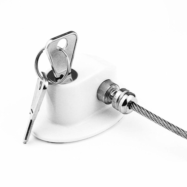 Kyl Lås, Zink Alloy Lim Lås Dörr Lås Kit Frys Fönster Kabel, Lim Barnsäker Säkerhetslås med Nyckel(Vit 1PC)