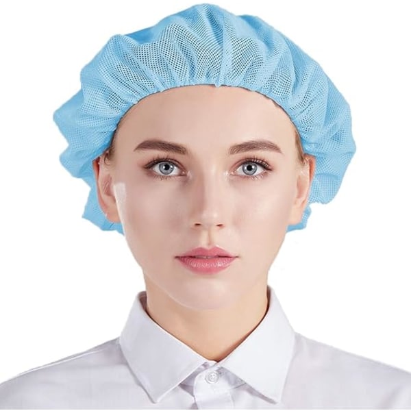 Blå Mesh Cap 5 stk. Beanies Hat Unisex Engangsfisknet Hårnet