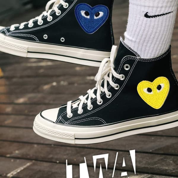 14-pack hjärtformade strykjärnslappar med söta broderade ögon