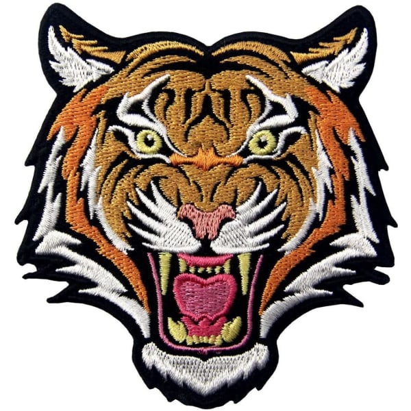 Brølende Bengal Stribet Tiger Broderet Badge Iron On Sy On Pa