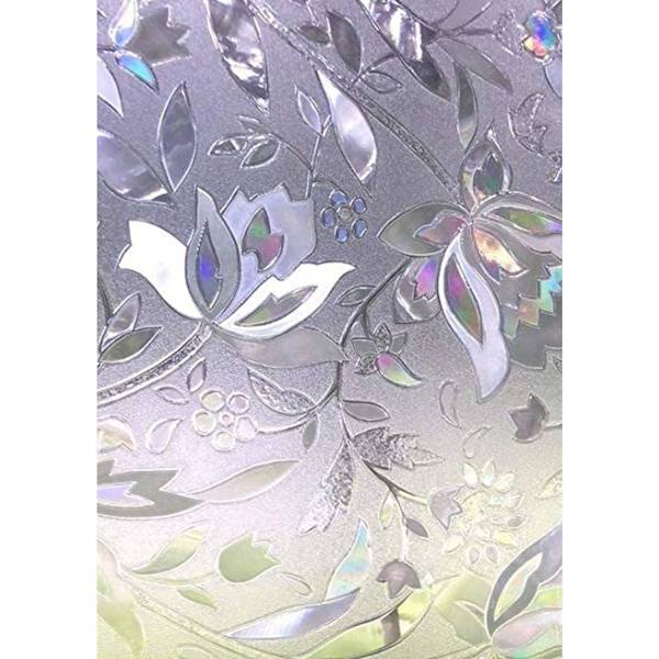 Ikkunan kalvo, sähköstaattinen kalvo, yksityisyyden suoja, anti-UV, koristeellinen ikkunakalvo, anti-peep-pimennys tulppaaneilla P (45×300 CM)
