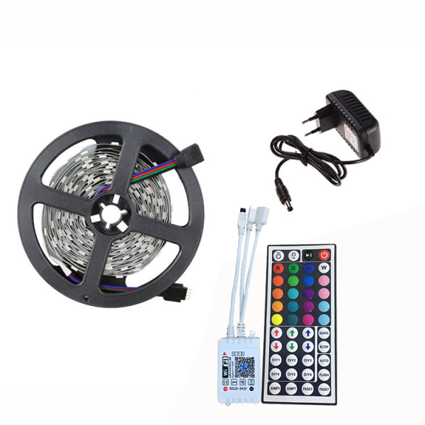 LED-strimmel-sæt 10m RGB LED-strimmel med 600 LED'er (SMD5050), 16 farver