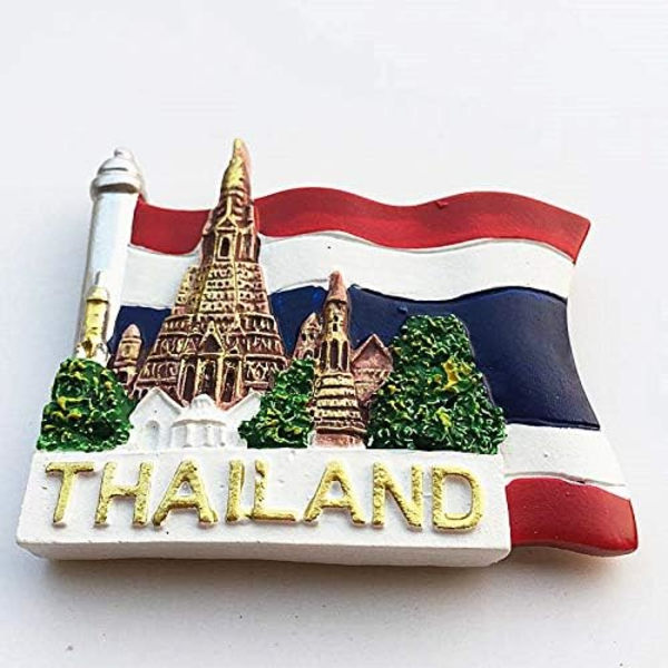 2 kpl Thaimaa Bangkokin lipun tyylinen 3D jääkaappimagneetti - Souvenir-lahja