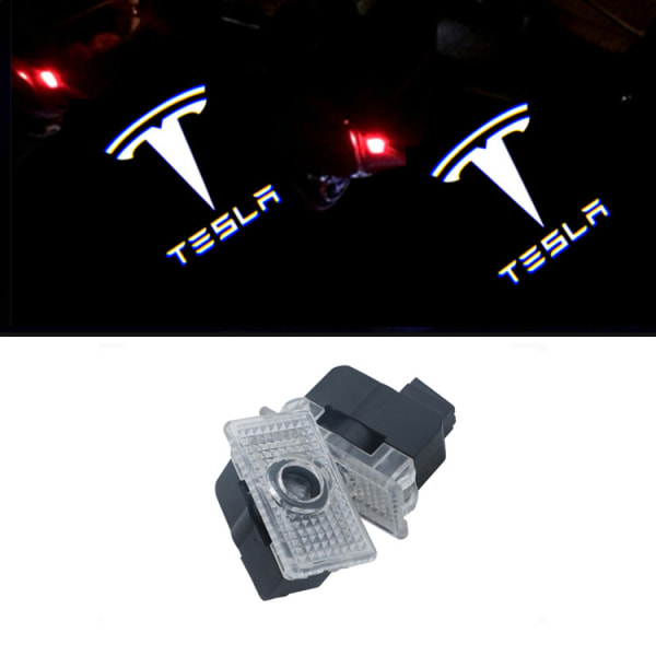 2 stk. til TESLA MODEL3 X modelS LED dørlampe projektor