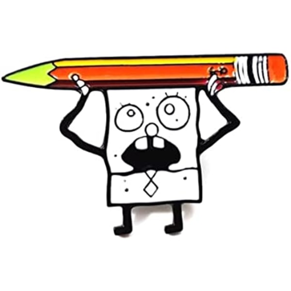 2PCS Squarepants Enamel Pin Håll en penna Pin