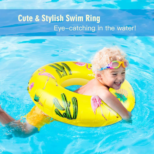 Swim RingCartoon Swim Ring, oppblåsbar slitesterk rundt sommerbasseng