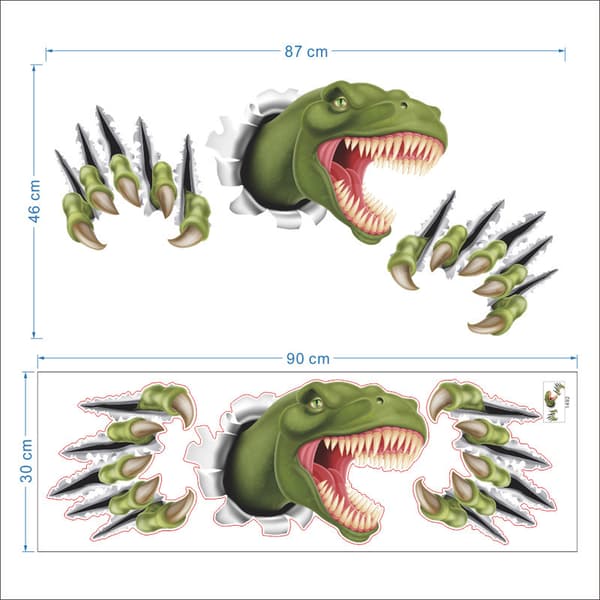 3D Dinosaur Wall Stickers Wall Stickers Mural Decals til Soveværelse