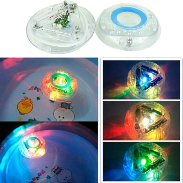 2 stk. badeleker, vanntette, fargerike, for baderom, LED-lys T