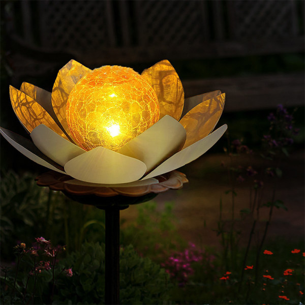 Blå Solar Lotus Blommor Varmvit Solar Trädgårdslampa