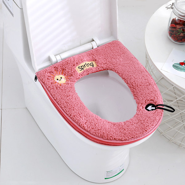 2 kappaleen setti yleismaailmallisia pehmeitä lämpimiä wc-istuimen pehmusteita ripustus L:llä